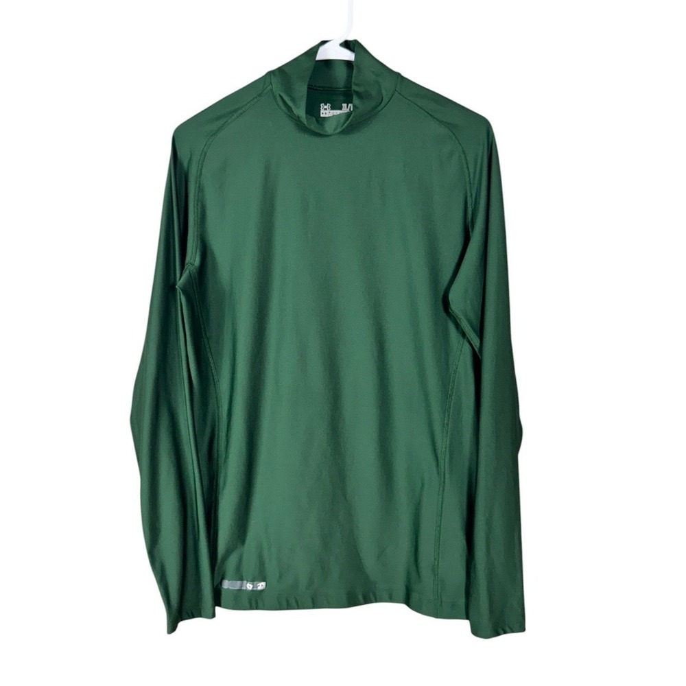 Under Armour ColdGear Green Mock Neck Compression Base Layer Long Sleeve